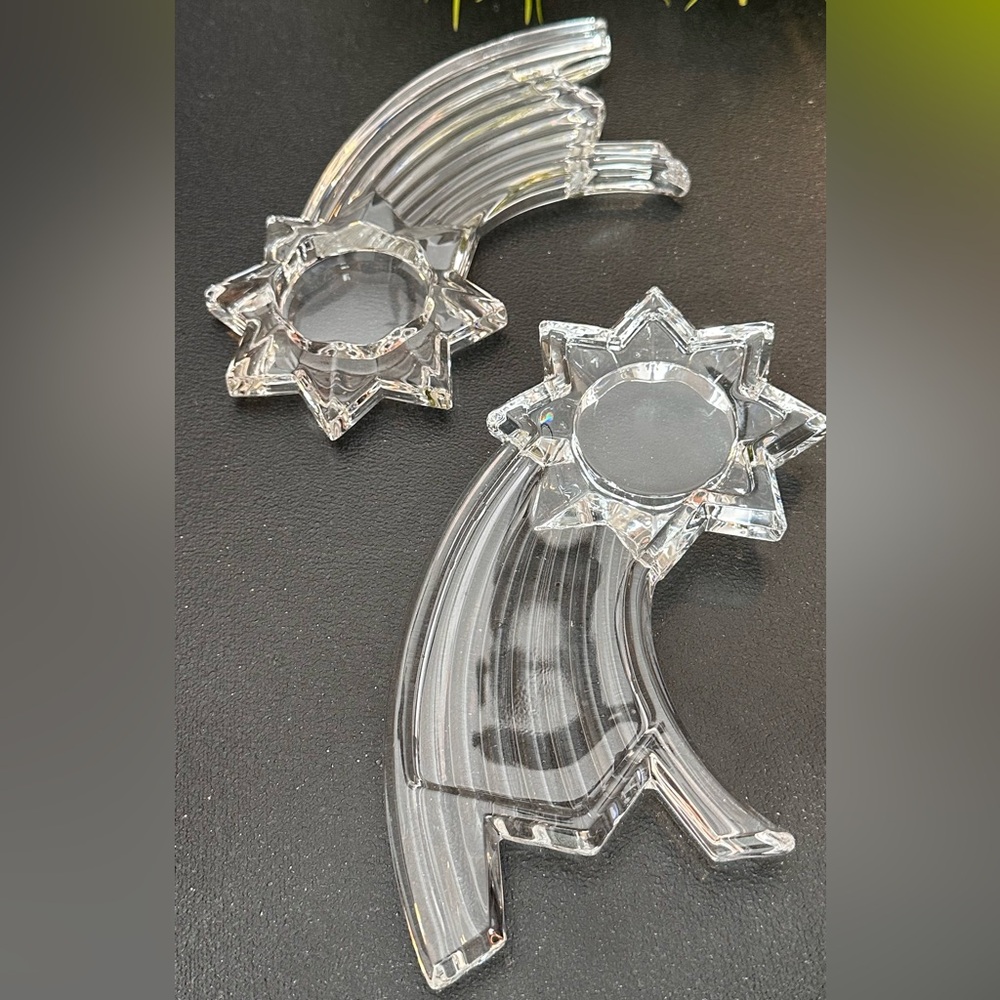 Crystal Star and Crescent Candle Holders